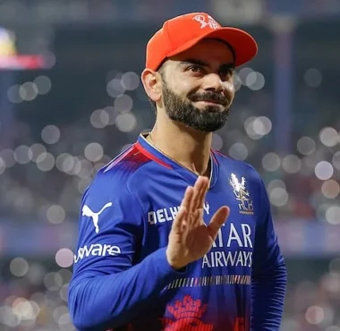 Virat Kohli wearing Royal Challengers Bengaluru (RCB) jersey during IPL