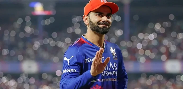 Virat Kohli wearing Royal Challengers Bengaluru (RCB) jersey during IPL