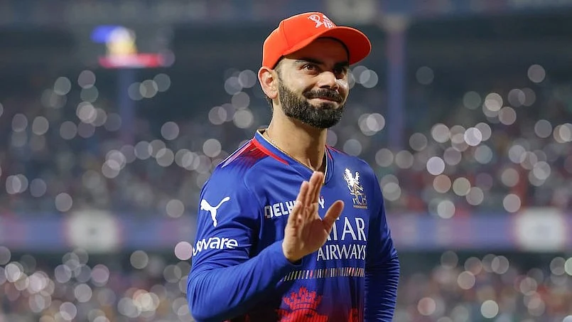 Virat Kohli wearing Royal Challengers Bengaluru (RCB) jersey during IPL