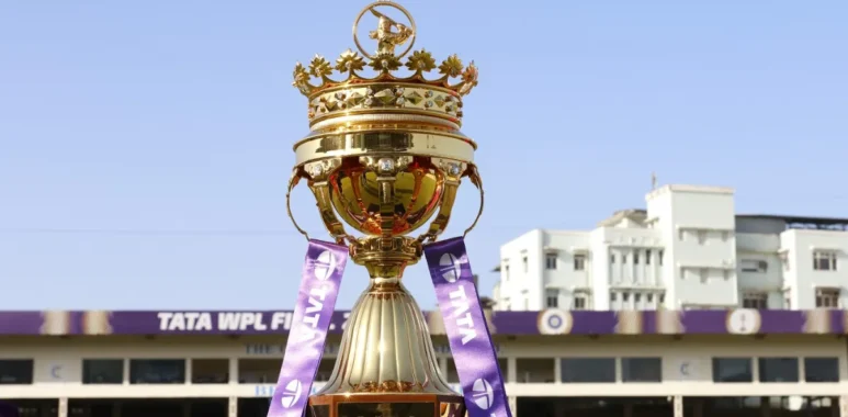 WPL Trophy displayed ahead of the Women’s Premier League 2025 final