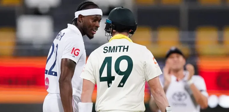 Ashes 2025/26 - Jofra Archer & Steve Smith exchange a few words in the second Test at Gabba