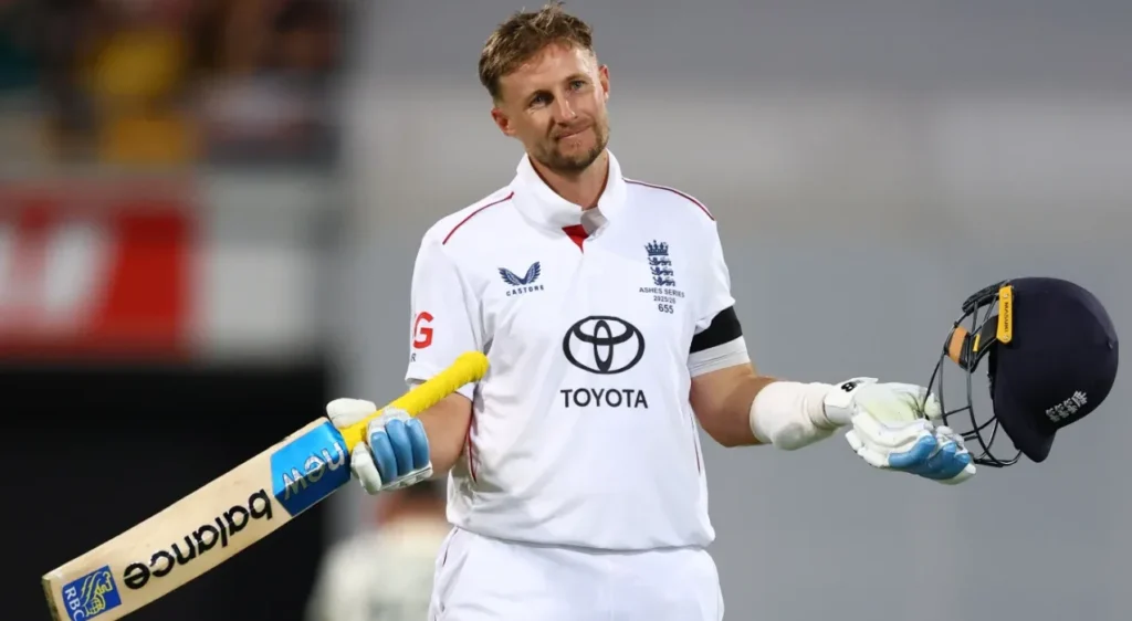 Joe Root celebrating his first Test century in Australia