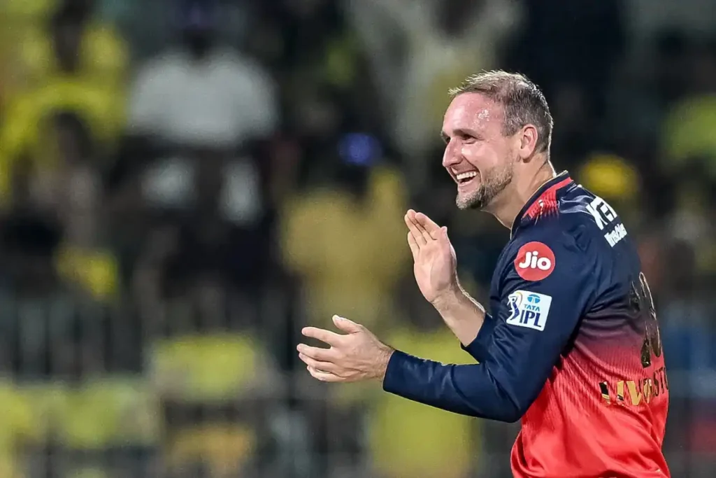 Liam Livingstone celebrating a wicket for RCB in IPL 2025