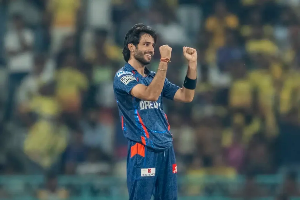 Ravi Bishnoi celebrating a wicket for Lucknow Super Giants in IPL 2025