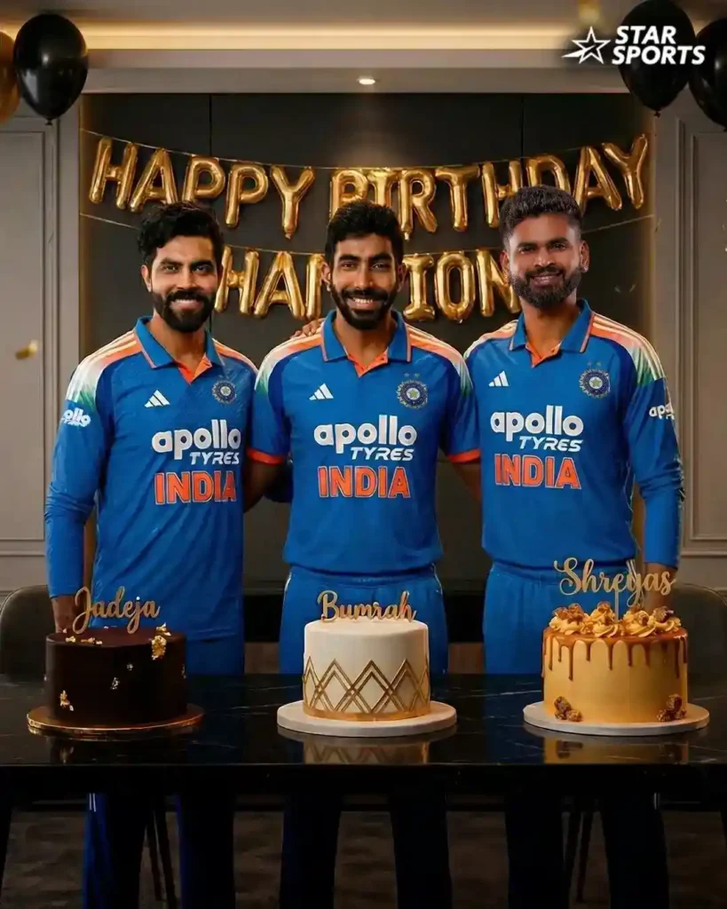 A poster created by Star Sports for the Indian trio on their birthday