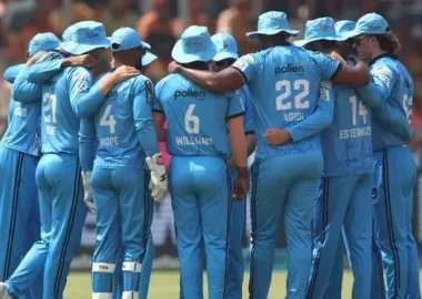 Pretoria Capitals huddle before a match in SA20 2025-26