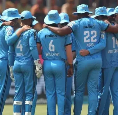 Pretoria Capitals huddle before a match in SA20 2025-26