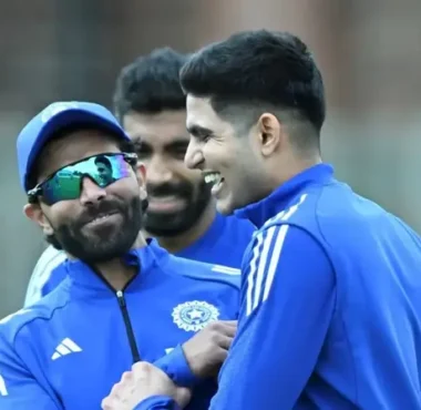 Ravindra Jadeja and Shubman Gill during a training session for Team India
