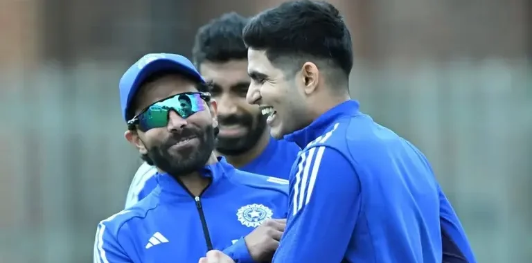 Ravindra Jadeja and Shubman Gill during a training session for Team India
