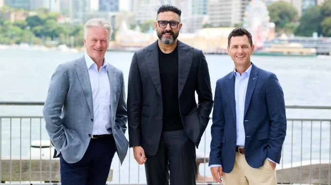 The co-founders of European T20 Premier League - Steve Waugh, Abhishek Bachchan and Jamie Dwyer