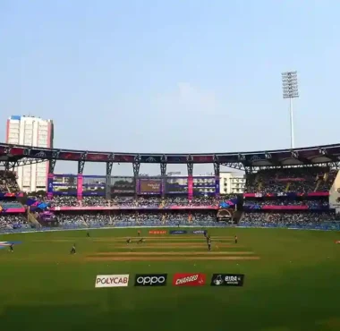 An international cricket match at the Wankhede Stadium in Mumbai