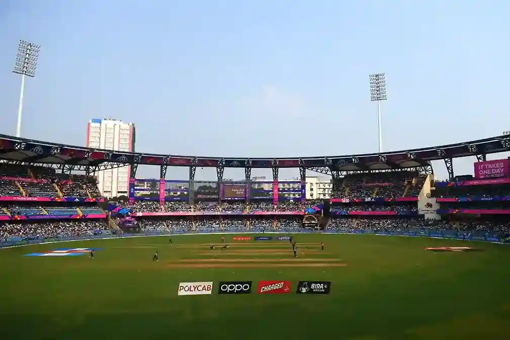 An international cricket match at the Wankhede Stadium in Mumbai