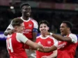 Arsenal players Victor Gyokeres, Bukayo Saka during UCL 2025-26