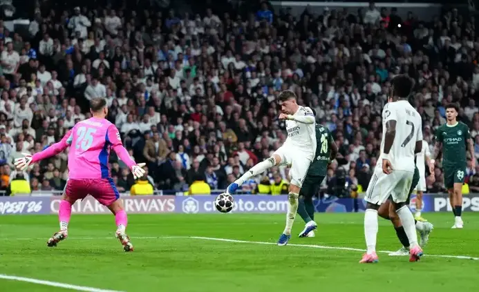 Federico Valverde scored a hattrick for Real Madrid against Manchester City in the UCL Round of 16