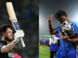 New Zealand's Finn Allen and India's Sanu Samson during 2026 T20 World Cup