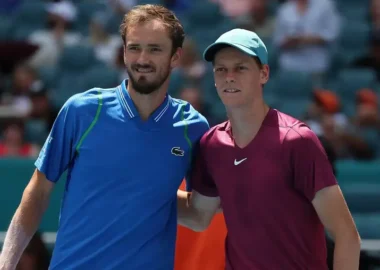 Daniil Medvedev & Jannik Sinner in the 2026 Indian Wells Open Final