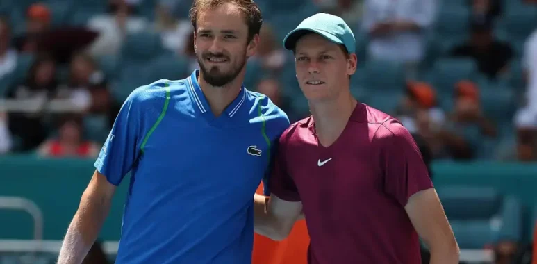 Daniil Medvedev & Jannik Sinner in the 2026 Indian Wells Open Final